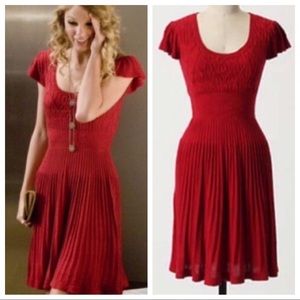 Red scoop neck sweater dress — beautiful!